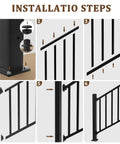 Modular Black Stainless Steel Stair Railing Kit 36 Inches High By 2 Feet Long With Snap Fit Design step-by-step installation guide.