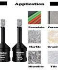 Front view of Mgtgbao diamond core drill bits with 5/8-11 thread; includes 6mm and 8mm sizes.