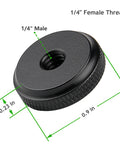 Quarter Inch Female Thumb Nuts With Rubber Pads, Five Pack Thumb Wheel Lock Nut Adapters, Anti Slip Rubber Washers.
