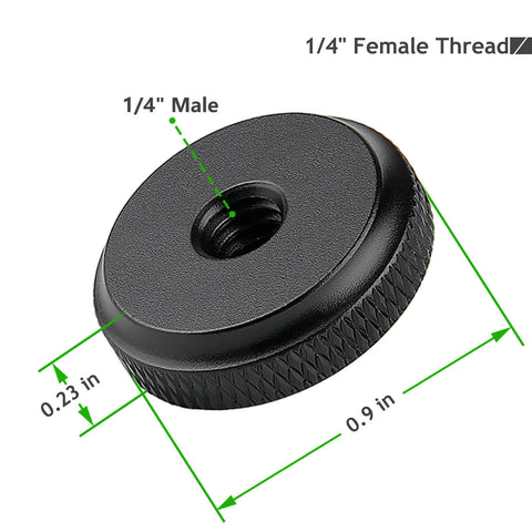 Quarter Inch Female Thumb Nuts With Rubber Pads, Five Pack Thumb Wheel Lock Nut Adapters, Anti Slip Rubber Washers.