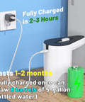 Rechargeable Electric Water Pump For 5 Gallon Bottle Portable Water Dispenser in charging mode with battery icon