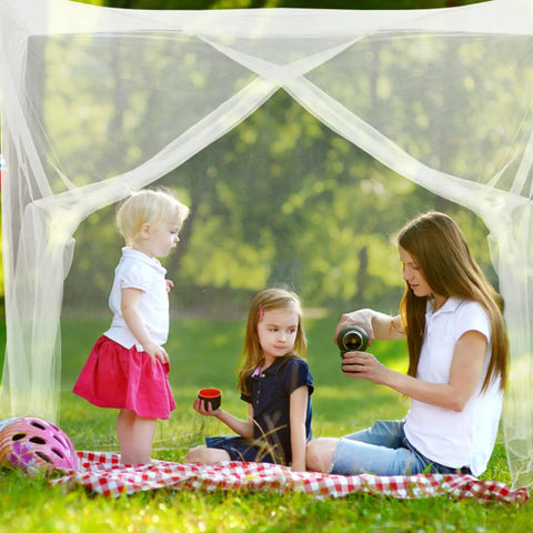 One Side Opening Bed Mosquito Net Canopy, White Mesh Netting For Bedroom, Camping And Outdoor Travel, Lightweight And Breathable Bed Canopy