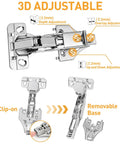3D Adjustable Heavy Duty 175 Degree Face Frame Cabinet Hinges for Full Overlay Kitchen Doors with clip-on design.