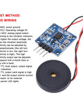 Two Pack Piezo Vibration Sensor Module 5V DC Analog Digital Output With Adjustable Sensitivity For Electronic Drums DIY Robotics Projects 20x20mm