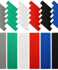 Front view: Okllen 300-piece plastic leveling shims set in six sizes, assorted grey, green, white, red, blue, black.