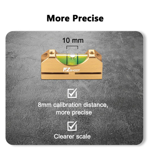 Scope Leveling Kit With High Precision Bubble Leveling System and Magnetic Universal Mount gold finish, 10mm precise bubble.