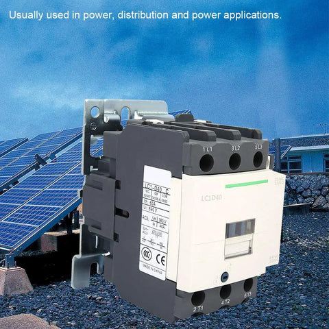 Workhorse Industrial AC Contactor LC1D40 220V 40A Three Pole 50 60Hz next to solar panels