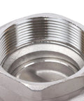Close-up of stainless steel threads on a Stainless Steel Gate Valve DN50 2 Inch NPT Full Port Industrial Grade For Water And Oil Lines.