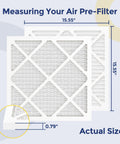 Pre-Filter Replacement Pack For Air Scrubbers 16x16x0.79 Inches dimensions illustration