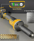 Heavy Duty Cordless Die Grinder Boasting A Beast Mode 26000 Rpm Brushless Motor with adjustable speed settings.