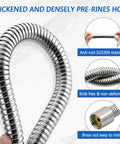 44 Inch Commercial Sink Sprayer Hose With Universal One Half Inch NPSM Female, Stainless Steel, shown coiled
