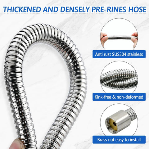 44 Inch Commercial Sink Sprayer Hose With Universal One Half Inch NPSM Female, Stainless Steel, shown coiled