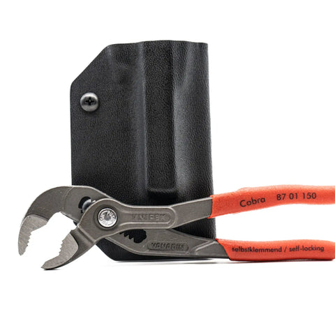 Kydex Pliers Sheath for 5 Inch Knipex Cobra Water Pump Pliers with Quick Draw Belt Holster Case, Carbon Fiber Black, USA Made