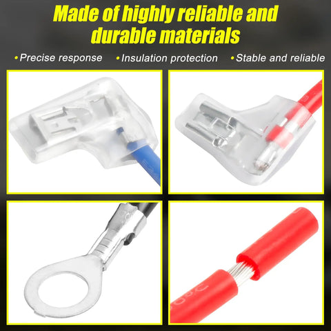 Thermostat Limit Switch Kit For Suburban RV Water Heater SW Replacement Parts 232306 232282 233534 525007 No Fuss Plug And Play Install 120 Volt AC And 12 Volt DC High Temp Plastic And Metal Construction Corrosion Resistant Fits Suburban SW Series, clear insulated terminals