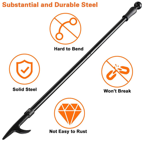 46 Inch Extra Long Fire Pit Poker With Extended Reach For Fireplace Campfire And Wood Stove Use Heavy Duty Wrought Steel