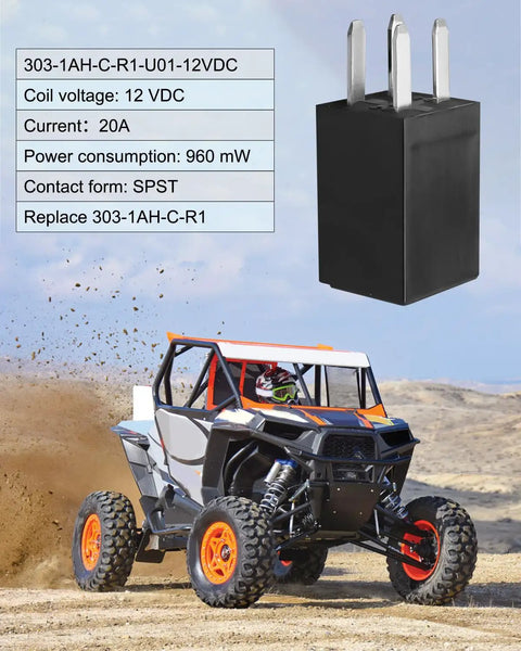 Cooling Fan Relay For Polaris RZR Slingshot Ranger Sportsman 12VDC Replacement 303 1AH C R1 U01 relay shown with ATV
