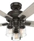 Noble Bronze 44 Inch Indoor Ceiling Fan With LED Lights, pull chain, 5 blades, standard mount, energy efficient design.