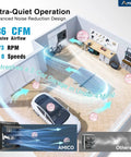 Diagram showing airflow in garage with 10 Inch Exhaust Fan With Thermostat And Humidity Remote Control 1068 CFM Attic Fan