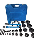 Heavy Duty Hydraulic Knockout Punch Kit for Electrical Conduit Holes, 4 Inch Size, 13 Ton Power, 10 Die Set With Laser Alignment