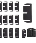 16 Pack 3.5 Inch PVC Door Hinge Shims 0.8mm Thick For Interior And Exterior Door Alignment, Stackable Hinge Spacers displayed.