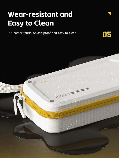 Tough White Hardshell Tech Case Keeps Your Cables Chargers Power Banks And Digital Stash Tight So You Can Just Tote It In Your Satchel Without Dropping Any Dope Gear On The Go, splash-proof design.