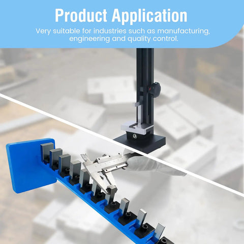 81 Piece Pro Grade Steel Gauge Block Set, Grade B Accuracy, Durable Tool Steel Blocks With Laser-Etched IDs and Traceable Calibration Certificate for Precise Machining, Calibration, and Quality Checks in a gauge block holder