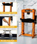 Pro Grade 50 Ton Hydraulic Shop Press With Floor Plates For Garage Pros Heavy Duty H Frame Smooth Dual Action Hydraulic Cylinder