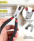 Close-up of 2.0mm Shoe Strap Hole Puncher For Watch Bands Leather Belts Fabric Jewelry Tags in hand, emphasizing grip and material.