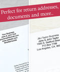 Custom Self Inking Signature Stamp Personalized With Your Favorite Fonts And Rich Ink Colors on envelopes for branding.