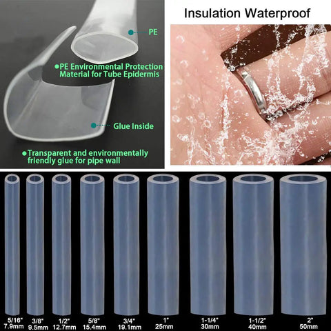 Premium Dual Wall Heat Shrink Tubing With Inner Adhesive Glue Layer For Waterproof Marine Cable Sleeve Shield 3 To 1 Rapid Shrink Profile shown in multiple sizes.