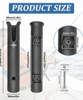 "Six Tube Fishing Rod Holder Bracket Black With Screws ABS Plastic Rugged Pole Storage Mount with dimensions listed"