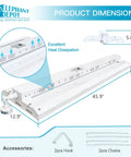4Ft Led Linear High Bay Shop Light Offering 300W Output And Slick Dimmable Controls Features Smart Motion Sensor for detailed dimensions and design.
