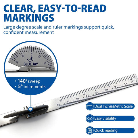 Handy Stainless Steel Finger Goniometer Protractor For Occupational Therapy, Precise 30 To 150 Degree Joint Range Tool, Durable Metal Orthopedic Device To Track Flexibility And Rehab Progress, dual scale and 140° markings