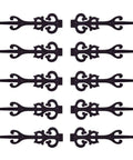 Garage Door Decorative Hardware Set 11 Inch Slick Black Wrought Iron Dummy Strap Hinges With Mounting Hardware Rust Resistant Pack Of 10