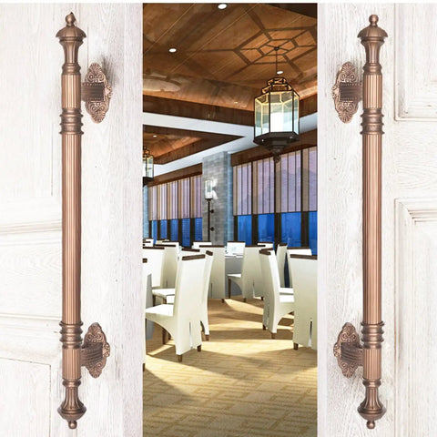 European Style Antique Brass Door Handle For Cabinets Bedrooms Offices And Garages Sliding Doors Solid Brass Durability Vintage Look