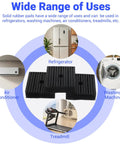 Six Pack Shock Pads For Air Conditioners Washing Machines Dryers Treadmills And Equipment Durable Solid Rubber Vibration Isolation Pads 4 X 4 X 1.17 Inches Heavy Duty Quiet Operation showing multiple installations