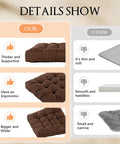 Meditation Floor Cushions Set Of 2 Comfy Thickened Memory Foam Pillows For Adults Large 22 By 22 Inch Square Seat Cushions For Tatami Living Room And Yoga With Back Support Pain Relief And Cozy Brown thicker tufted brown floor cushion close-up