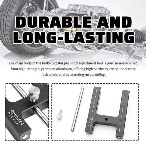 Pro Grade Magnetic Brake Booster Adjustment Tool With Push Rod Calibrator For Master Cylinder Maintenance Aluminum Car Brake Tools For Most Cars And SUVs Precision Calibration For Faster Brake Response, aluminum tool set