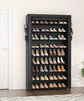 Knock Out Closet Chaos With This 10 Tier Tall Shoe Rack Featuring Dustproof Covers That Stores 40 Pairs Of Sneakers And Boots In One Sleek Vertical Organizer.