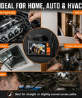Dual Lens Borescope With 32GB Card, 4.3 Inch Endoscope Camera With Light, 1080P Photo And Video, 16.4ft SemiRigid Inspection Snake, No Apps Needed, IP67 Waterproof For Automotive Engine And HVAC. Handheld screen view for engine, wall, vent, and plumbing inspection.