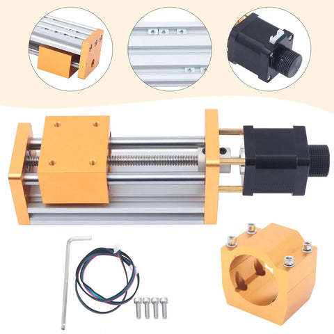 Beefed Up Metal CNC Z Axis Stroke 85mm Sliding Table with Ball Screw Linear Slide Stage for CNC Routers and Mills, T8 Lock Nut Ready.
