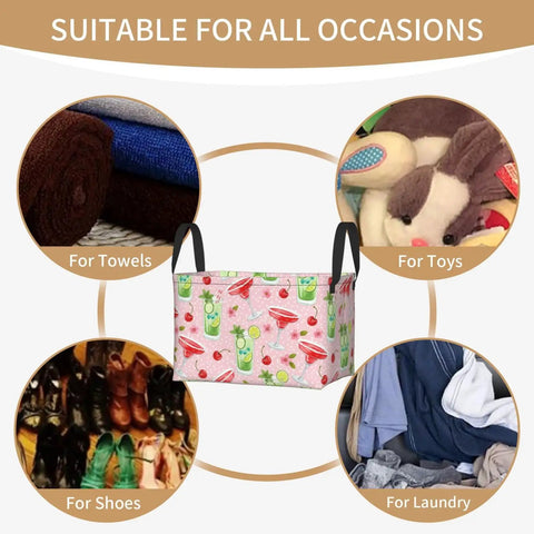 Genuine Rectangular Storage Basket For Zero Fuss Organization, waterproof fabric bins designed for towels, toys, shoes, and laundry.