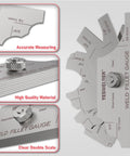 Stainless Steel Metal Weld Fillet Gage Set 7 Piece For Fillet Leg And Throat Size Check One Eighth To One Inch With Metric And Imperial Increments