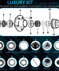 iBroPrat 3500lb trailer idler hub kit exploded view with 12 components for 5-bolt 4.5 in spindle