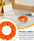 Slick Multi Layer Cable Management Box Keeps Your Entire Workspace And Kitchen Counter Totally Tangle Free Durable Wire Cover with orange wire guard for stress-free cable management.