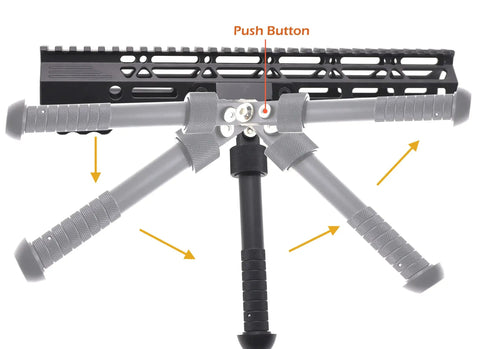 Adjustable Tactical Folding Bipod For M Rail System Three To Nine Inch Height Lightweight Aircraft Aluminum Build