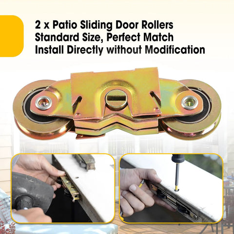 2 Pcs Patio Sliding Door Rollers Replacement Compatible With 1997061 And 1273704 For 200 And 400 Tandem Roller Gliding Glass Door