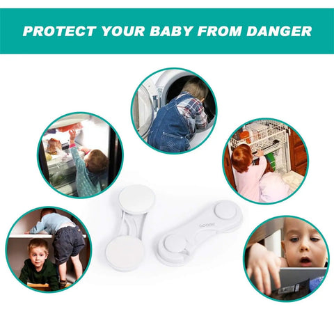 Four Pack Child Safety Cabinet Locks For Baby Proofing Kitchen And Home With Ultra Strong Adhesive Tape Easy For Adults To Open