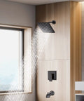 Oil Rubbed Bronze Shower Tub Kit With 8 Inch Rain Shower Head, Tub Spout, And Included Valve For Quick Reno Ready Bathroom Upgrade