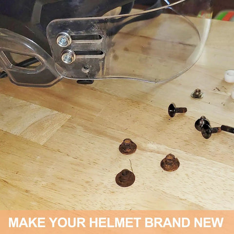 All In One Helmet Visor Screws Kit For Baseball Hockey Football And Softball Face Masks Replacement Hardware Pack shown on table